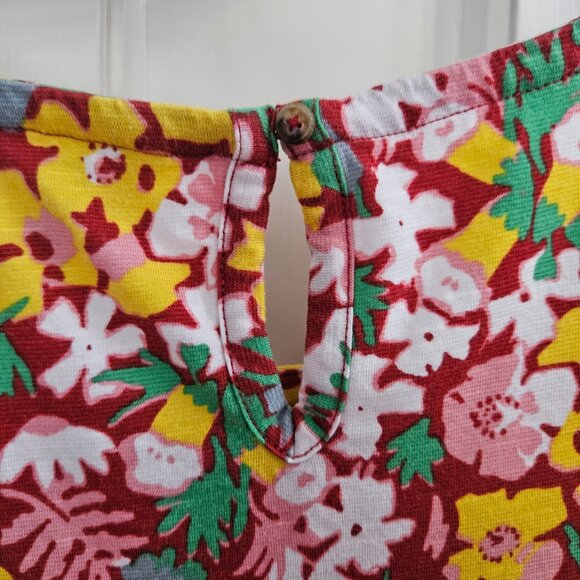 Toad&Co Laurel Floral Print Short Sleeve Organic Cotton Blend Dress Size M - Picture 5 of 7